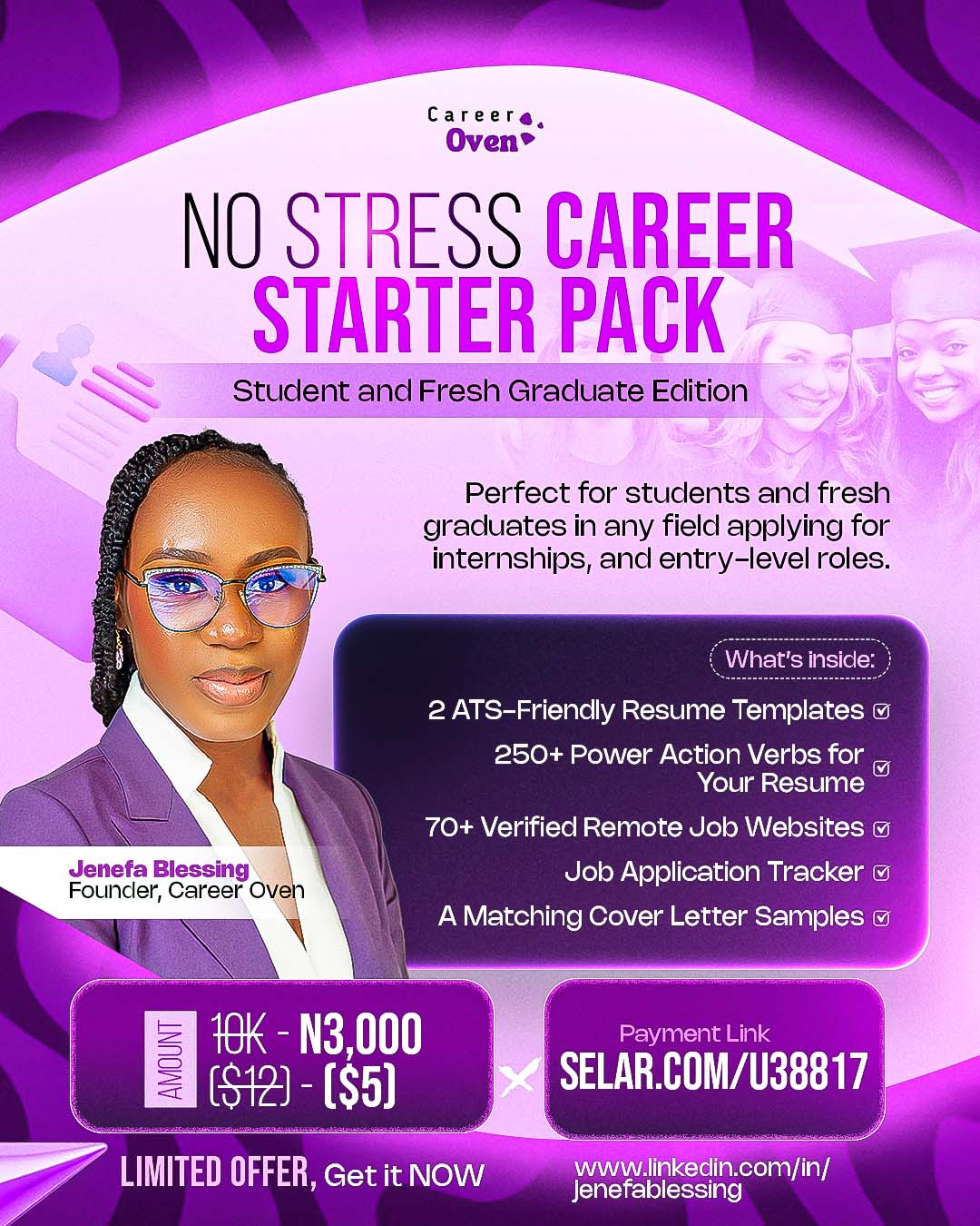 No Stress Student & Fresh Graduate Resume Template Bundle